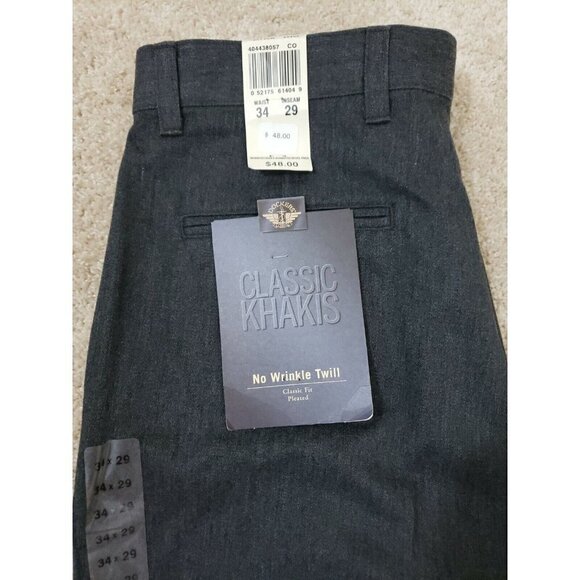 Dockers ~Men's 34×29~ Gray Classic Fit Pleated Pants No Wrinkle Twill NWT $48.00 - Picture 3 of 12